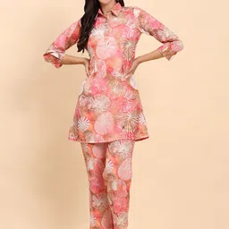 Noia Abstract Printed Three Quarter Sleeve Tunic With Trouser Co-Ords-picture-2
