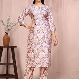 JULEE Printed Kurta With Trousers-image-22