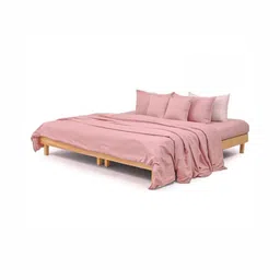 Zarf 6 Piece Pink & Rose 6 Pieces Checked Cotton Double King Superfine Bedding Set-24