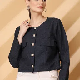 plusS Long Sleeves Cotton Regular Jacket-image-25