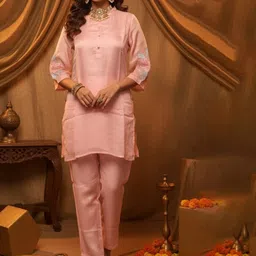KASYA Embroidered Tunic With Trousers Co-Ords-picture-48