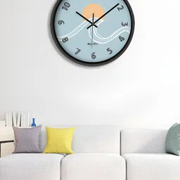 OLIVE TREE Black & Blue Printed Contemporary Wall Clock-image-85