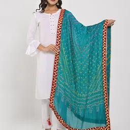 Apratim Printed Dupatta with Mirror Work-picture-0