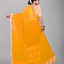 Flip The Style Printed Sequinned Pure Georgette Block Print Saree image 4
