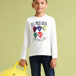 U.S. Polo Assn. Kids Boys Printed Pure Cotton Long Sleeves T-shirt-52