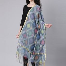 Souchii Ethnic Motifs Printed Art Silk Dupatta-image-16