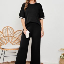 WATAY Round Neck Half Sleeve Top With Trousers Co-Ords-picture-39