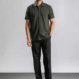 ONEWAY Oversized Spread Collar Pure Cotton Loose Fit Shirt-image-3