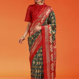 Anouk Rustic Zari Silk Blend Pochampally Saree-52