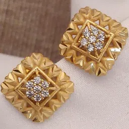 RACHANA FASHION Gold-Plated American Diamond Studs Earrings-picture-40
