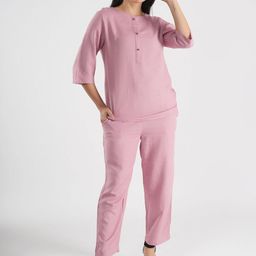 Style Shoes Round-Neck Top With Trouser Co-Ords-image-79