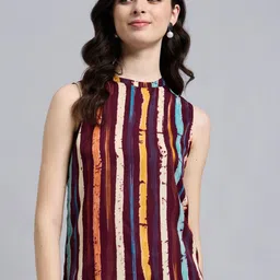 THE FAB FACTORY Women Vertical Stripe Printed Sleeveless Top-picture-29