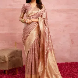 DIVASTRI Woven Design Zari Silk Blend Banarasi Saree-picture-25