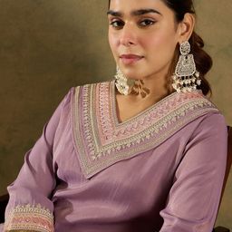 Indo Era Ethnic Motifs Embroidered Kurta With Trousers-48