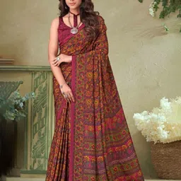 DURGA EMPORIO Floral Pure Crepe Saree-picture-48
