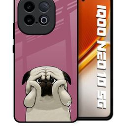 QRIOH Funny Pug Face Printed iQOO Neo 10 5G Glass Back Case Mobile Accessories-picture-17
