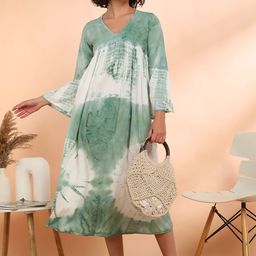 CORSICA Women Abstract Print Fit & Flare Midi Dress-picture-1