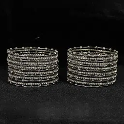 ZULKA Set of 26 Zircon Stone & Balls Design Bangles-34