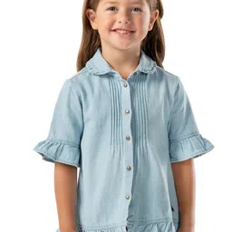 Cherry Crumble Girls Peter Pan Collar Cotton Shirt Style Top-picture-24