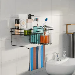 Kuber Industries Black Shower Caddy Corner Shelves Bathroom Accessorie-40