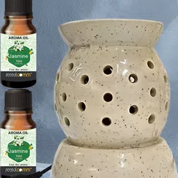 PEEPALCOMM 3Pcs White Electric Dot Round Diffuser With Jasmine Oils - 10 ml Each-15