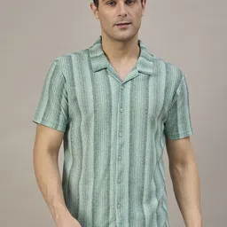 REPRISE Men Striped Spread Collar Shirt-image-68