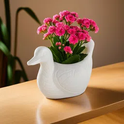 Kuber Industries White Duck Textured Planters-image-85