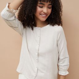 Fame Forever by Lifestyle Women Bell Sleeves Shirt Style Casual Top-image-3