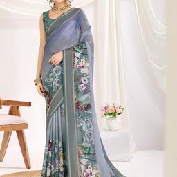 KALINI Floral Zari Poly Chiffon Saree-image-44