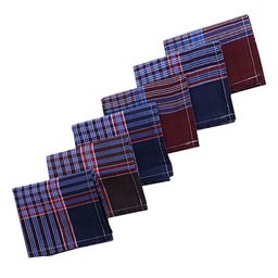 Kuber Industries Gingham Men & Boys Set Of 6 Multi Color Check Dark Cotton Hankies image 5