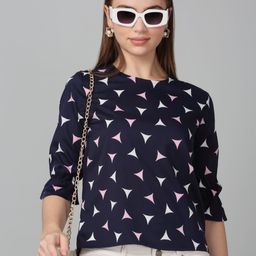 SZN Print Roll-Up Sleeves Top-image-34