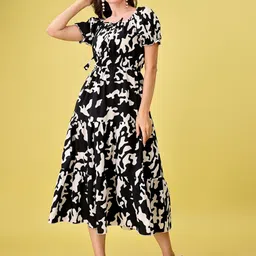 Attire Empire Printed Fit & Flare Midi Dress-picture-40