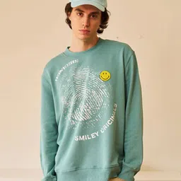 Bonkers Corner Men Smiley Originals Chenille Patch Sleeves Sweatshirt-picture-48