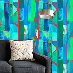 ArtzFolio Printed UV-Resistant Anti-Bacterial Green Kaleidoscope CrossPeel & Stick Wallpaper-image-91
