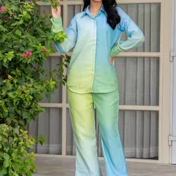 HOUSE OF JAMOTI Printed Shirt Collar Shirt With Trousers Colorfall Co Ord Set-picture-46