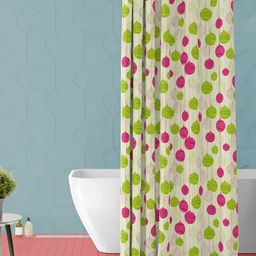 ArtzFolio Beige & Pink Printed Waterproof Shower Curtain-image-19