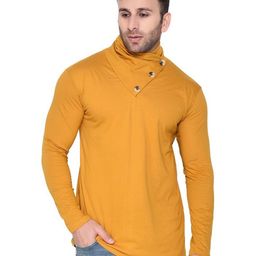 Blisstone Men Geometric Printed High Neck Cotton Slim Fit T-shirt-picture-7
