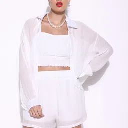 SHOWOFF Top With Shorts & Shirt Co-Ords-image-17