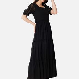 Raiyani Fashion Bell Sleeve Applique Georgette Fit & Flare Maxi Dress-picture-41