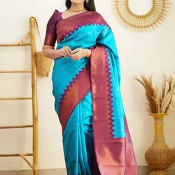 PAYAL CREATION Floral Woven Design Banarasi Saree-image-14