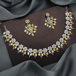 Anouk Silver-Plated American Diamond Studded Jewellery Set-image-71