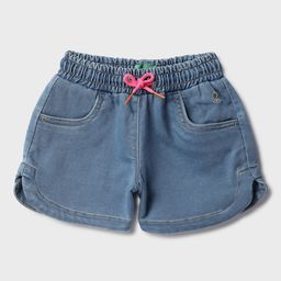 United Colors of Benetton Girls Washed High-Rise Denim Shorts-image-24