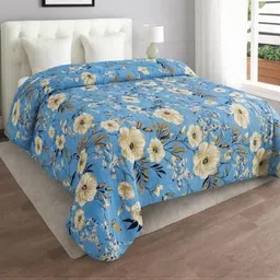 Dollar Blue & Multicoloured Floral AC Room 120 GSM Double Bed Comforter-picture-16