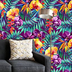 ArtzFolio Printed UV-Resistant Anti-Bacterial Tropical Leaves FlowersPeel & Stick Wallpaper-image-83
