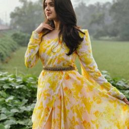 Printed Georgette Stitched Flared/A-line Gown-image-23
