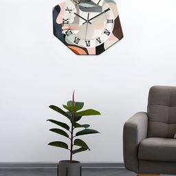 OLIVE TREE Off White & Grey Printed Geometric Wall Clock-12