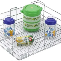 Stainless Steel Stainless Steel Kitchen Rack | Plain Kitchen basket | Modular Kitchen basket | Kitchen trolley | Storage Basket For Kitchen Utensils (Size: 15x20x6 Inch) Storage Basket-image-47
