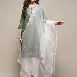 Biba Floral Embroidered Mirror Work Dupatta-44