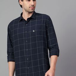 Cantabil Men Slim Fit Windowpane Checks Opaque Checked Casual Shirt-image-85