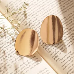 Priyaasi  Gold-Plated Oval Studs-image-79